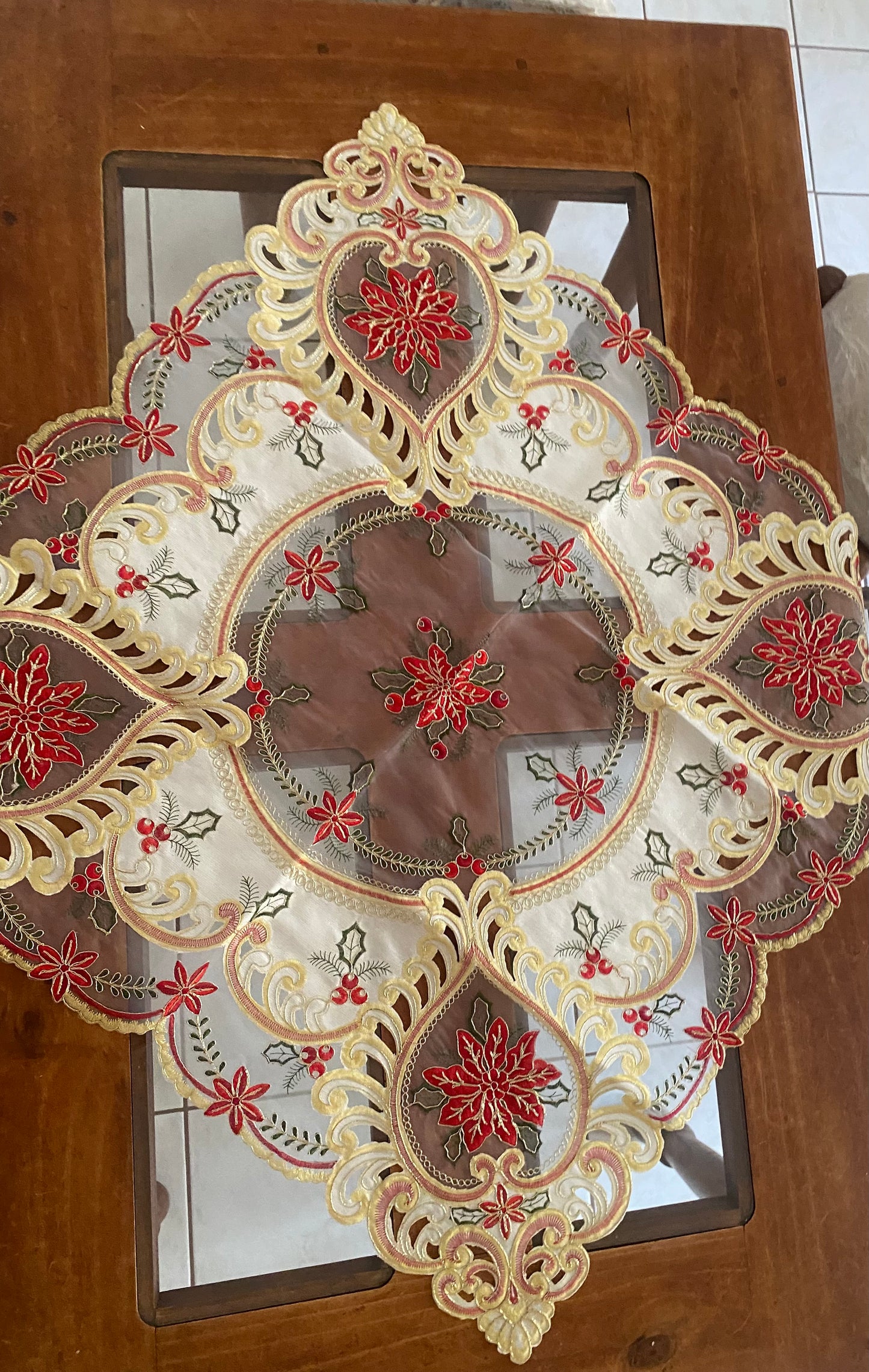 Centro de mesa cuadrado navideño