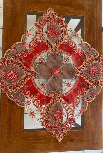 Centro de mesa cuadrado navideño
