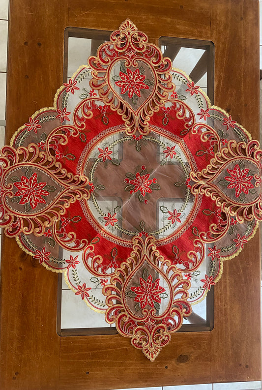 Centro de mesa cuadrado navideño